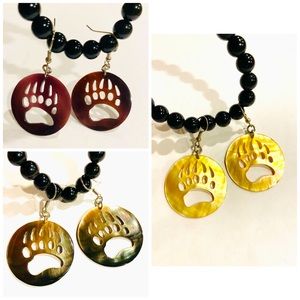 Handmade Beautiful Bear Paw Shell Earrings